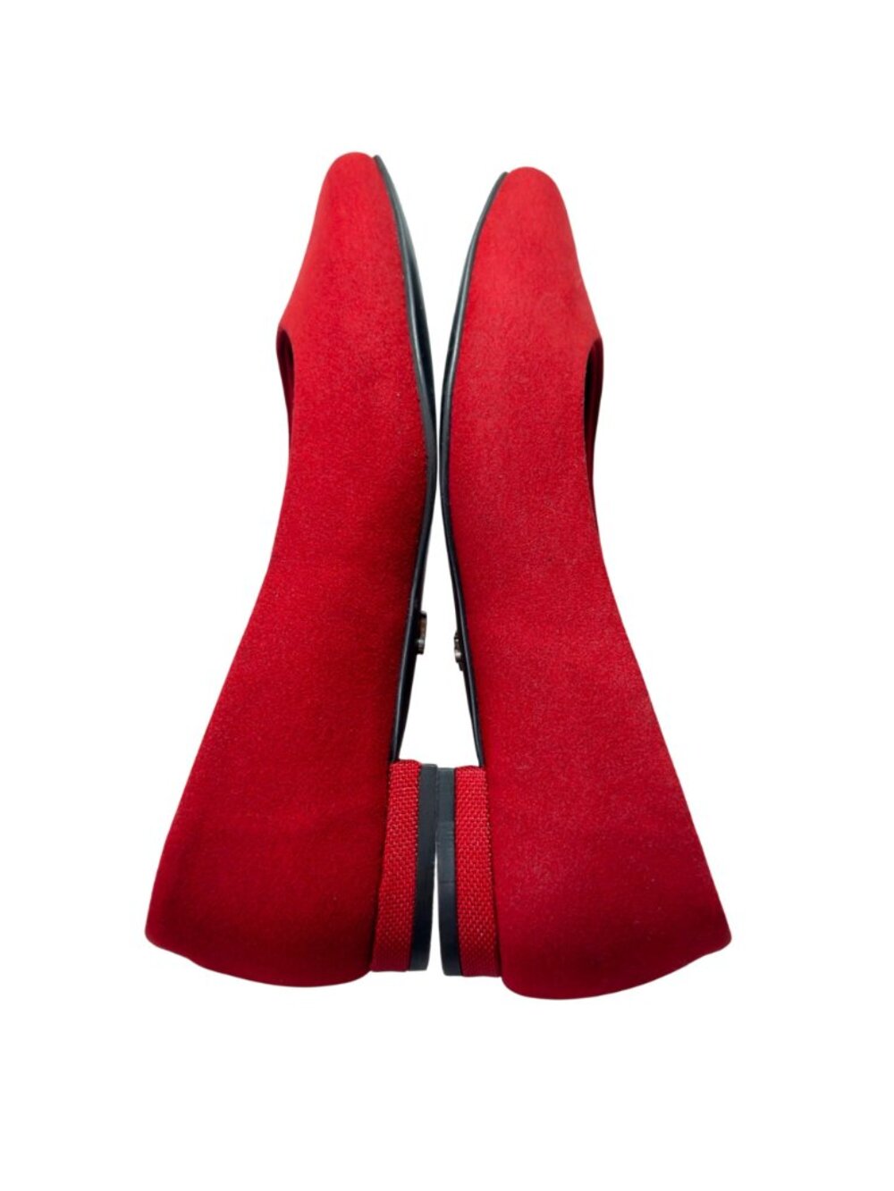 Antonia Saint Womens Red Suede Flats With Blue Insole Made In Spain Size 7C - Picture 7 of 10